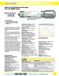 Thumbnail of document Data Sheet - OM-CP-LEVEL101-SS Water Level & Temperature Data Logger
